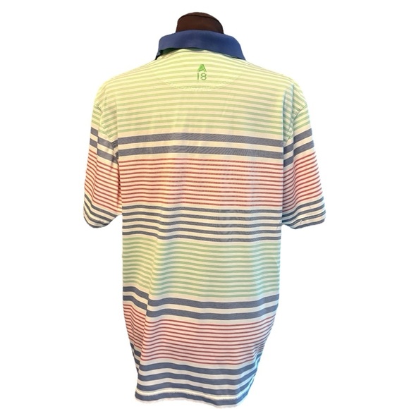 Aristo Pullover Striped Short Sleeve Polo Collared Shirt, Men's Size Medium - Picture 12 of 13